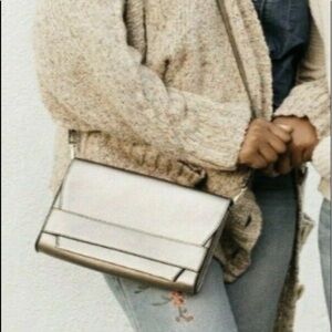 Summer & Rose Women Celine Crossbody Bag Fab Fit Fun Steel Silver Metallic NWOT